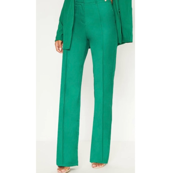 The NEW Boutique Pants - Green High Waisted Straight Leg Pants Size 6